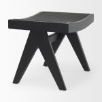 Arvin 21.7L x 17.7W x 18.1H Black Wooden Stool