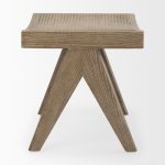 Arvin 21.7L x 17.7W x 18.1H Medium Brown Wooden Stool