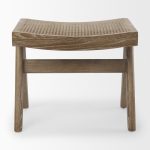 Arvin 21.7L x 17.7W x 18.1H Medium Brown Wooden Stool