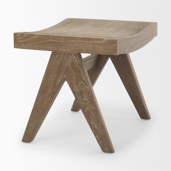 Arvin 21.7L x 17.7W x 18.1H Medium Brown Wooden Stool 5