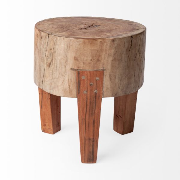 Asco 15H Rustic Solid Reclaimed Wood Stool 3