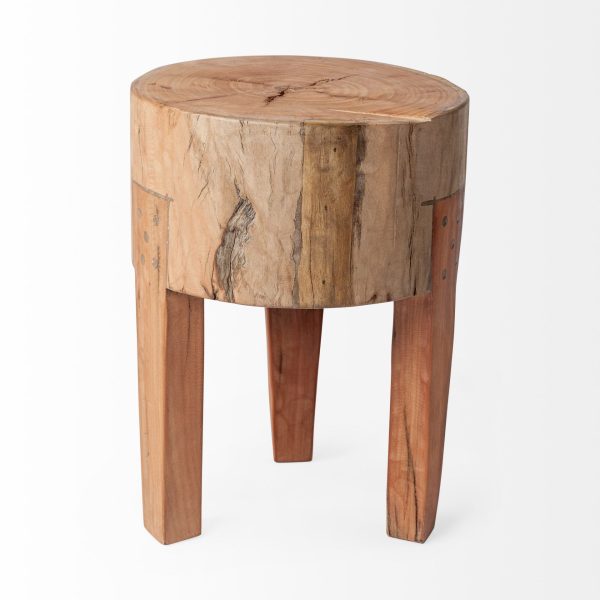 Asco 18H Rustic Solid Reclaimed Wood Stool 2