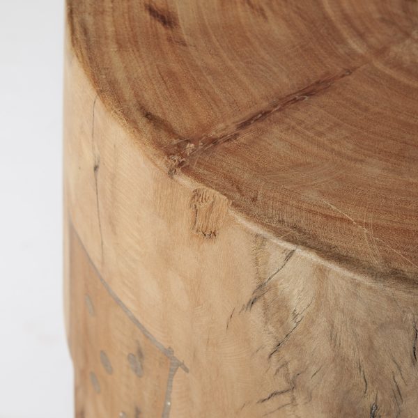 Asco 18H Rustic Solid Reclaimed Wood Stool 6