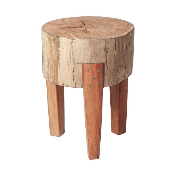 Asco 18H Rustic Solid Reclaimed Wood Stool