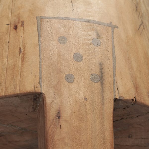 Asco 18H Rustic Solid Reclaimed Wood Stool 7