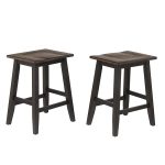 Ashford 24-Inch Saddle Stool with Wood Seat (Pack of 2)