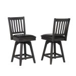 Ashford 24-Inch Slat Back Swivel Counter Stool with Vinyl Seat (Pack of 2)
