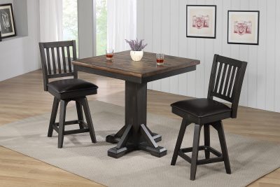 Ashford 24-Inch Slat Back Swivel Counter Stool with Vinyl Seat (Pack of 2)