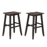 Ashford 30-Inch Saddle Stool with Wood Seat (Pack of 2)