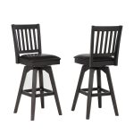 Ashford 30-Inch Slat Back Swivel Bar Stool with Vinyl Seat (Pack of 2)