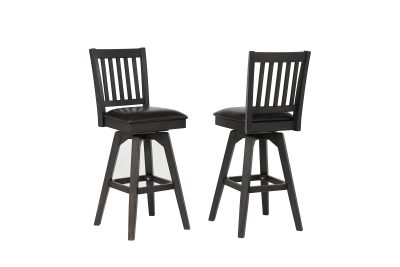 Ashford 30-Inch Slat Back Swivel Bar Stool with Vinyl Seat (Pack of 2)