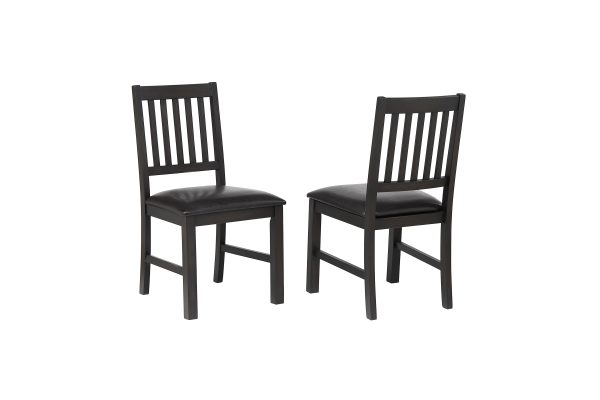 Ashford Slat Dining Chair with Brown Seat Pack of 2 2