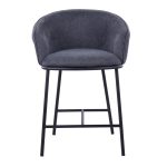 Ashland Black Steel Charcoal Fabric Contemporary Counter Stools (Set of 2) 18 Ashland Black Steel Charcoal Fabric Contemporary Counter Stools (Set of 2)