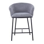 Ashland Black Steel and Grey Fabric Counter Stool (Set of 2) 18 Ashland Black Steel and Grey Fabric Counter Stool (Set of 2)