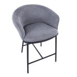 Ashland Black Steel and Grey Fabric Counter Stool (Set of 2) 19 Ashland Black Steel and Grey Fabric Counter Stool (Set of 2)