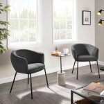 Ashland Contemporary Black Steel Charcoal Fabric Accent Chair 16 Ashland Contemporary Black Steel Charcoal Fabric Accent Chair