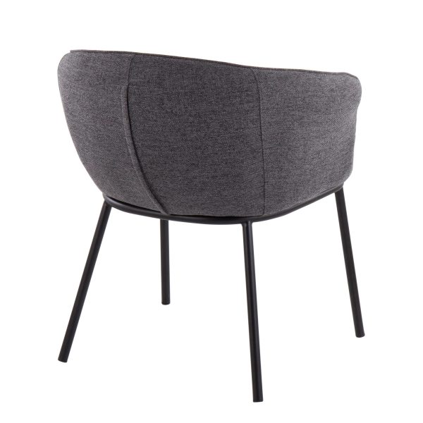 Ashland Contemporary Black Steel Charcoal Fabric Accent Chair 6