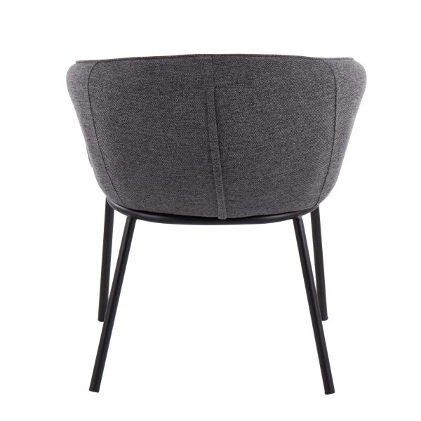 Ashland Contemporary Black Steel Charcoal Fabric Accent Chair 7