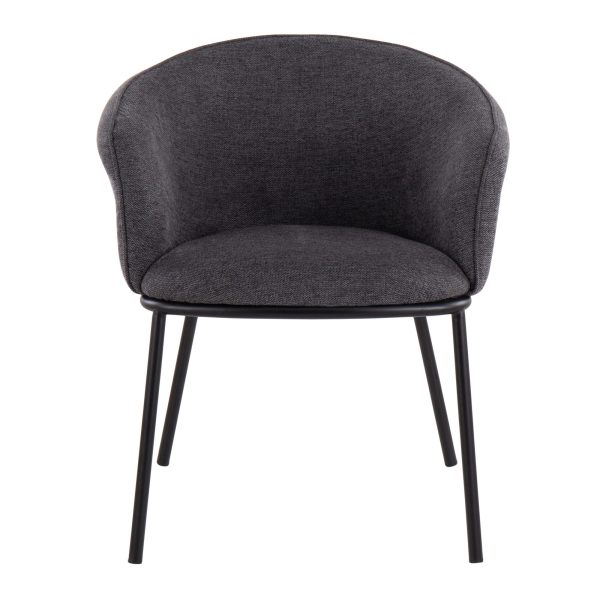 Ashland Contemporary Black Steel Charcoal Fabric Accent Chair 8