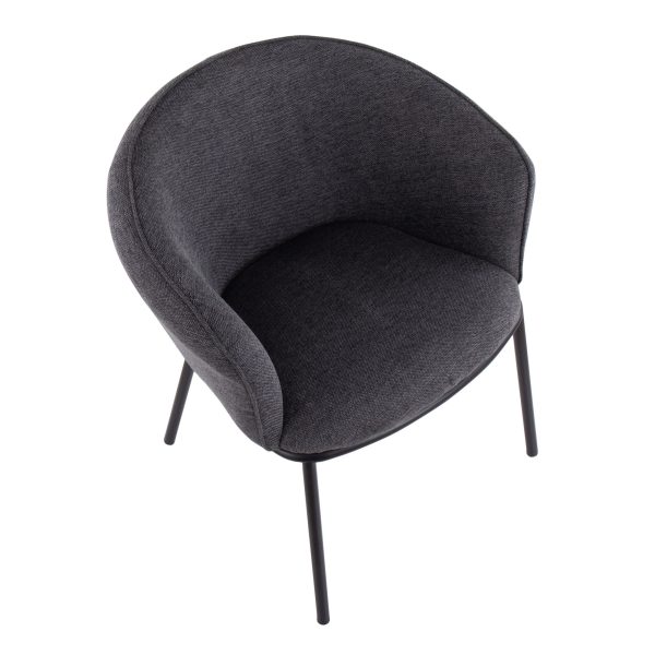 Ashland Contemporary Black Steel Charcoal Fabric Accent Chair 9