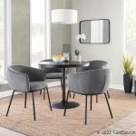 Ashland Contemporary Black Steel Grey Fabric Accent Chair
