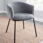 Ashland Contemporary Black Steel Grey Fabric Accent Chair