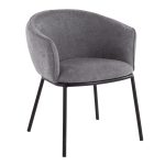 Ashland Contemporary Black Steel Grey Fabric Accent Chair