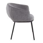 Ashland Contemporary Black Steel Grey Fabric Accent Chair