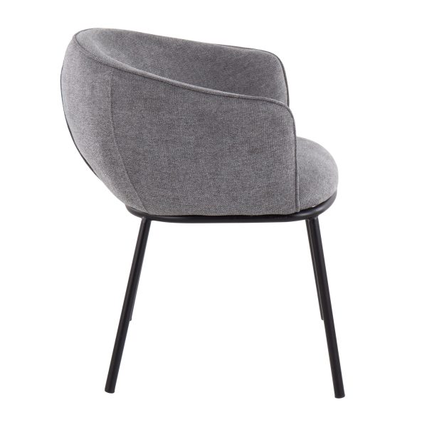 Ashland Contemporary Black Steel Grey Fabric Accent Chair 5