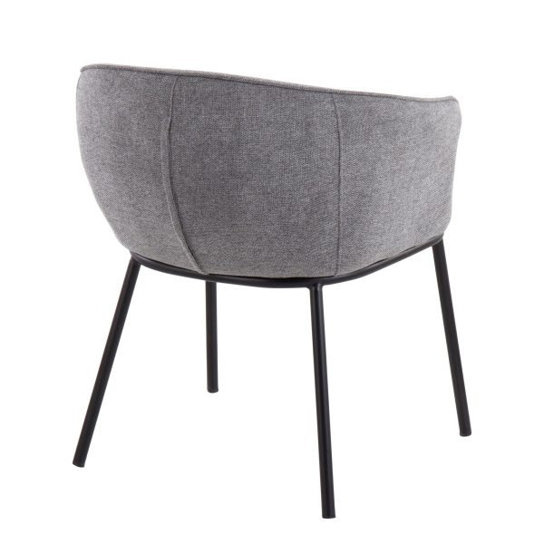 Ashland Contemporary Black Steel Grey Fabric Accent Chair 6