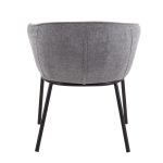 Ashland Contemporary Black Steel Grey Fabric Accent Chair