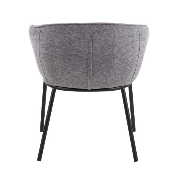 Ashland Contemporary Black Steel Grey Fabric Accent Chair 7