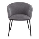 Ashland Contemporary Black Steel Grey Fabric Accent Chair