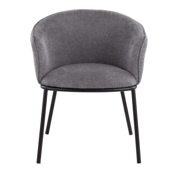 Ashland Contemporary Black Steel Grey Fabric Accent Chair 8