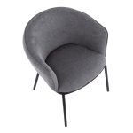Ashland Contemporary Black Steel Grey Fabric Accent Chair