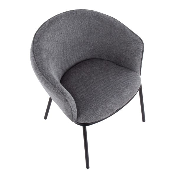 Ashland Contemporary Black Steel Grey Fabric Accent Chair 9