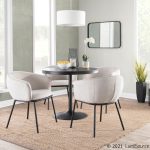 Ashland Contemporary Black Steel and Cream Fabric Accent Chair
