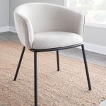 Ashland Contemporary Black Steel and Cream Fabric Accent Chair