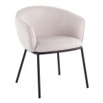 Ashland Contemporary Black Steel and Cream Fabric Accent Chair