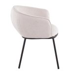 Ashland Contemporary Black Steel and Cream Fabric Accent Chair