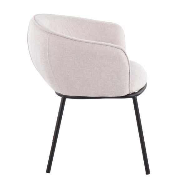 Ashland Contemporary Black Steel and Cream Fabric Accent Chair 4