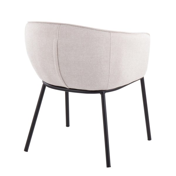 Ashland Contemporary Black Steel and Cream Fabric Accent Chair 5