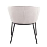 Ashland Contemporary Black Steel and Cream Fabric Accent Chair