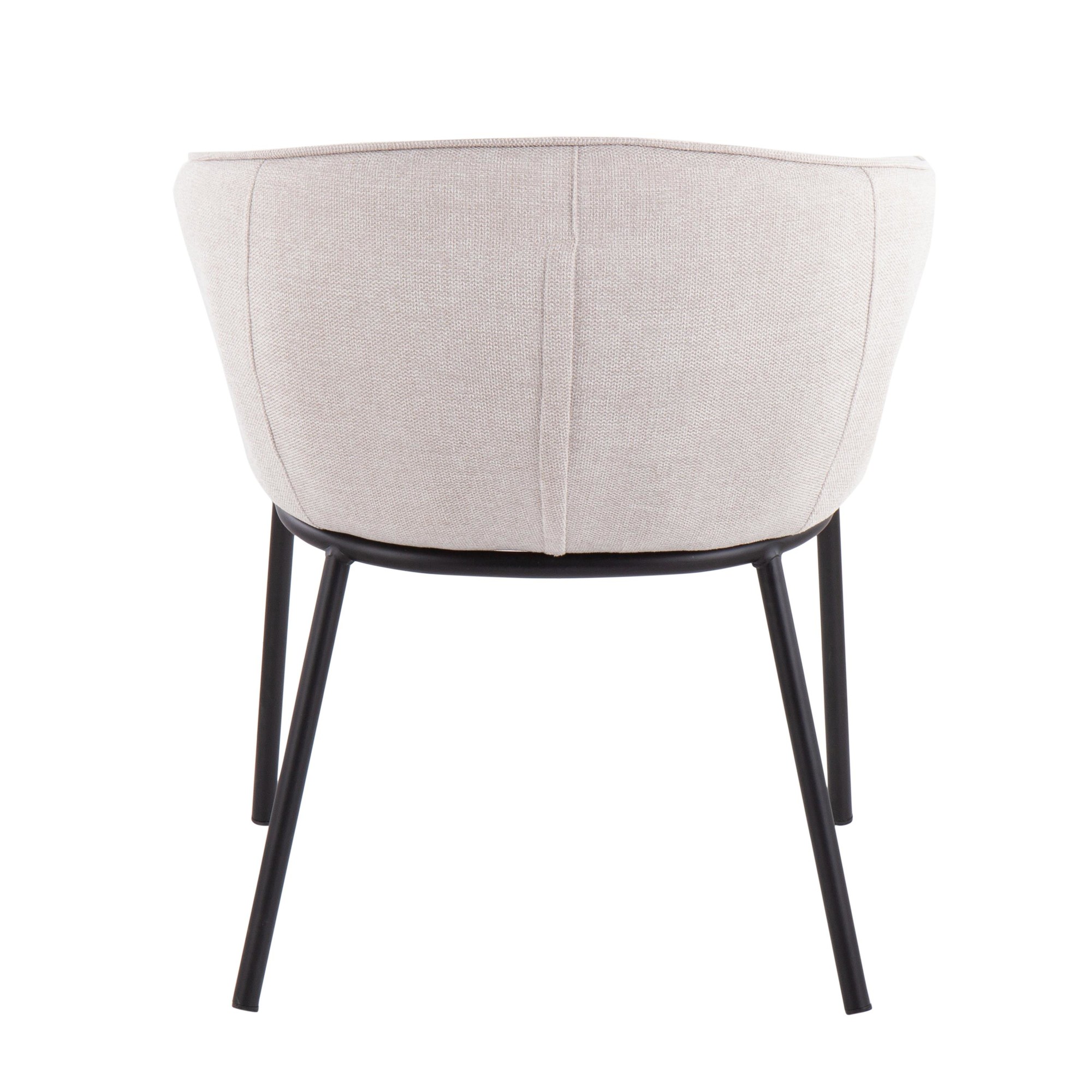 Ashland Contemporary Black Steel and Cream Fabric Accent Chair 7 Ashland Contemporary Black Steel and Cream Fabric Accent Chair - Image 7