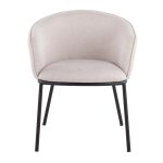 Ashland Contemporary Black Steel and Cream Fabric Accent Chair