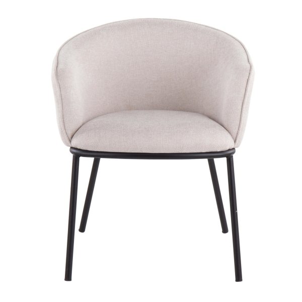 Ashland Contemporary Black Steel and Cream Fabric Accent Chair 7