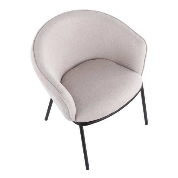 Ashland Contemporary Black Steel and Cream Fabric Accent Chair 8