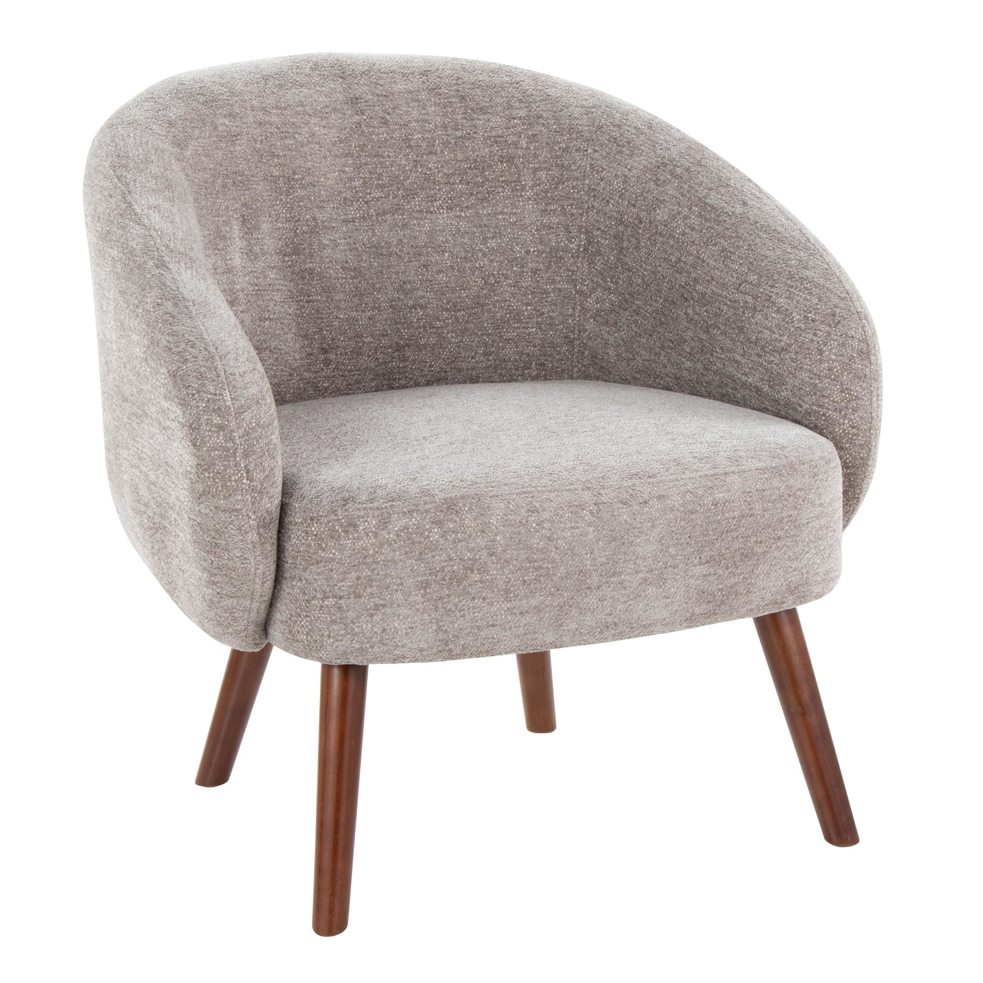 Ashland Contemporary Grey Fabric Walnut Lounge Chair 3 Ashland Contemporary Grey Fabric Walnut Lounge Chair - Image 3
