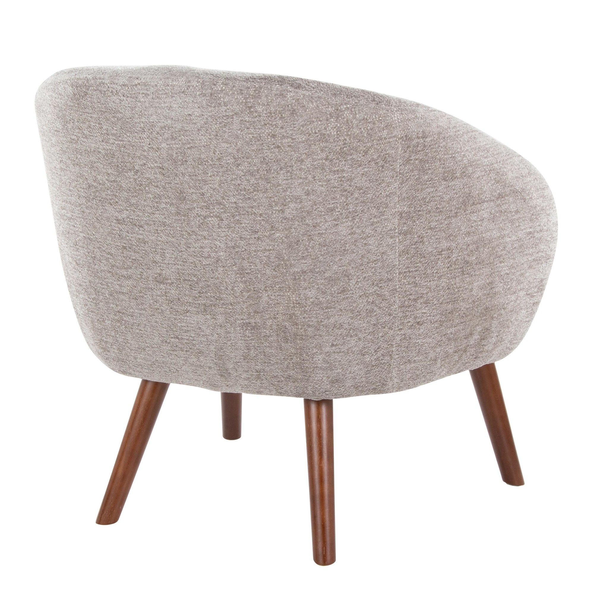 Ashland Contemporary Grey Fabric Walnut Lounge Chair 5 Ashland Contemporary Grey Fabric Walnut Lounge Chair - Image 5