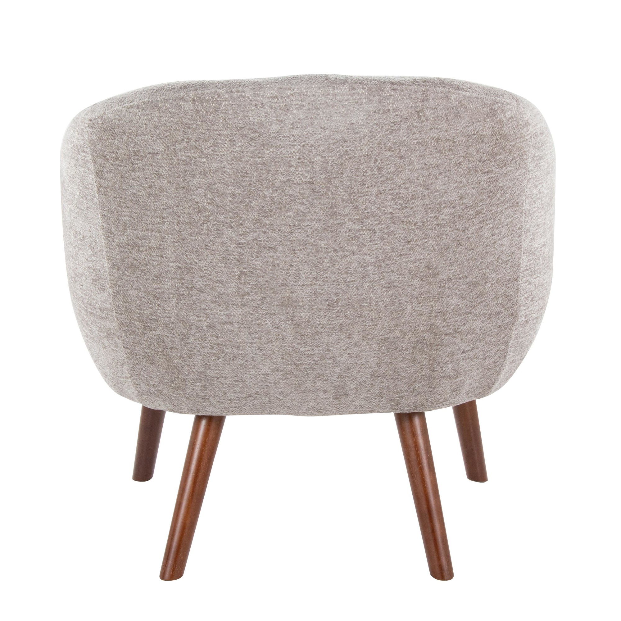 Ashland Contemporary Grey Fabric Walnut Lounge Chair 6 Ashland Contemporary Grey Fabric Walnut Lounge Chair - Image 6